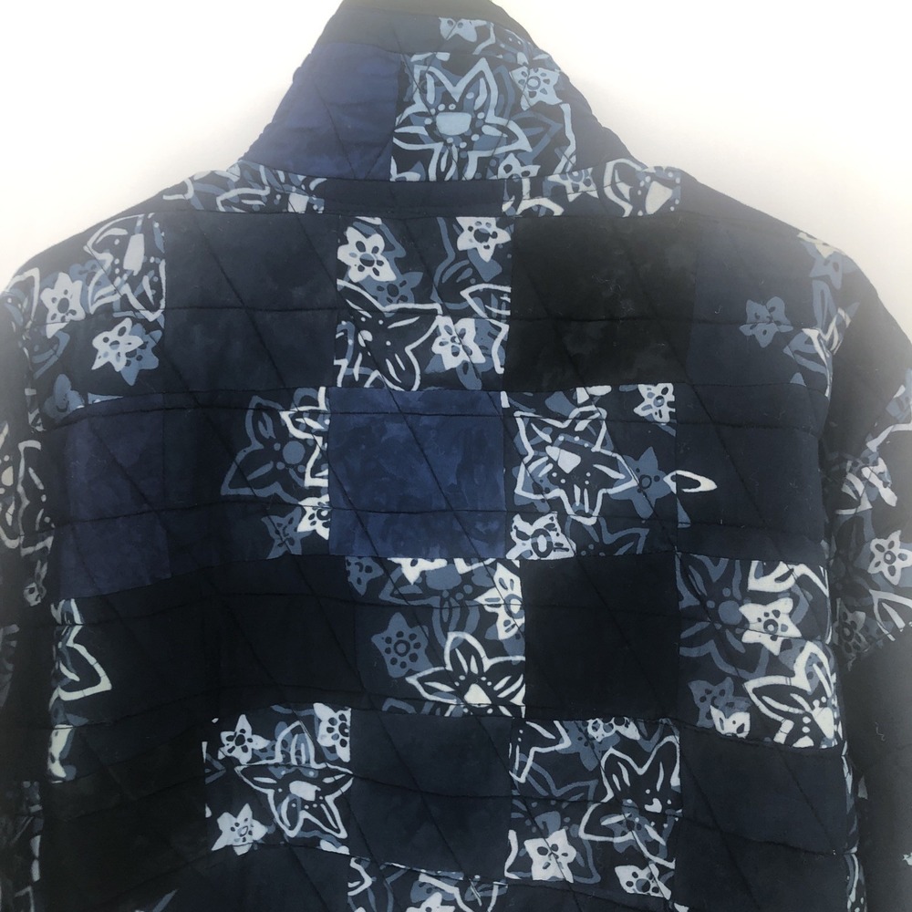 Lost City Art Womens Size S/M  Blue Patchwork Quilt Button Coat Jacket - Picture 11 of 11
